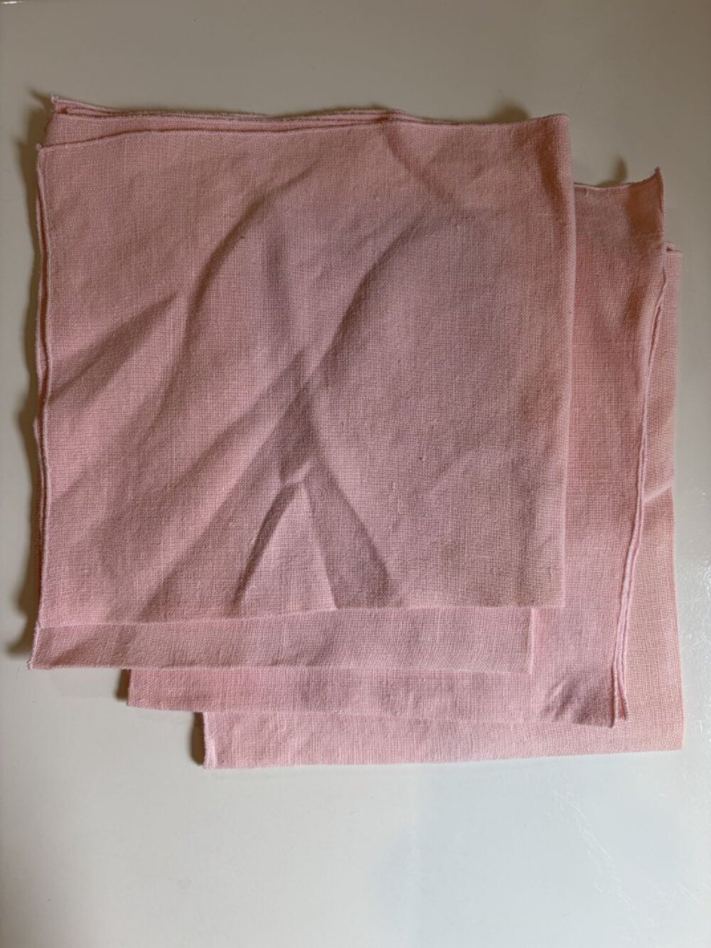 Set 4 Soft Pink Cloth Napkins 17x17 Soft Fabric Dining Tea Parties Cottagecore